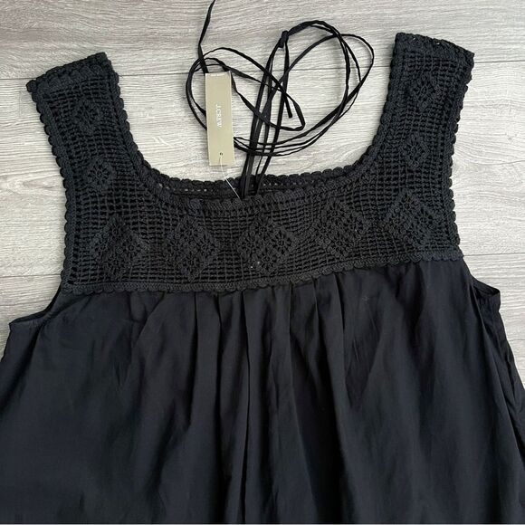 J.CREW Crochet Midi Dress Large Black Relaxed Fit Boho Resortwear Vacation NWT - Picture 5 of 8